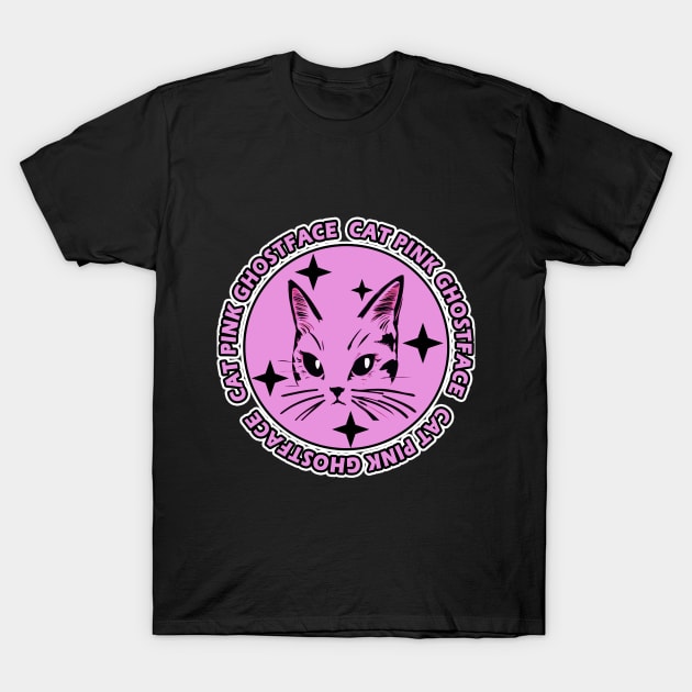 cat pink ghostface T-Shirt by LycheeDesign